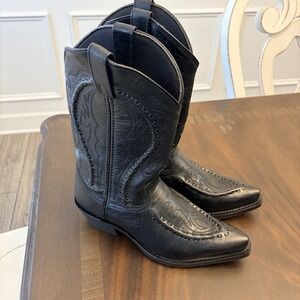 Laredo Laramie Men's Black Leather 68430 Boots Size 8.5D